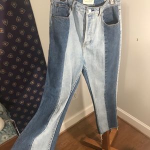 Size 30 Pacsun Mom Jeans Button Fly Color Block
